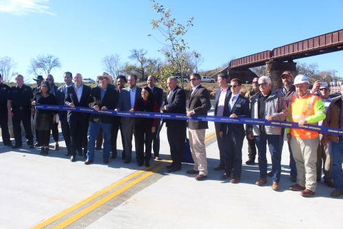 Several elected officials came to the ribbon cutting for the Post Road bridge opening. 