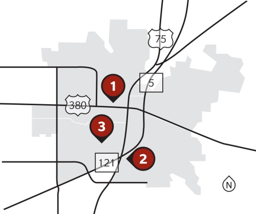 There are three hospitals located in McKinney.