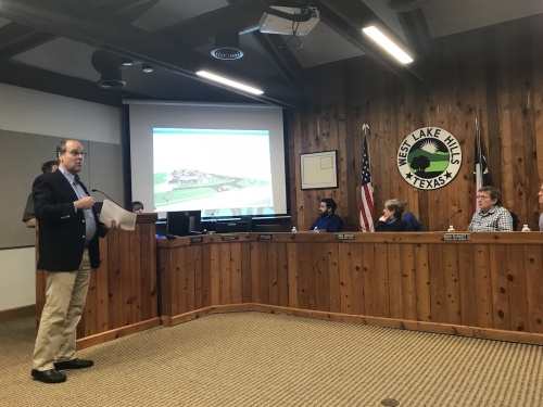 Ben Heimsath, lead at firm Heimsath Architects, discusses renovations at Shepherd of the Hills Lutheran Church with West Lake Hills City Council Jan. 10. 