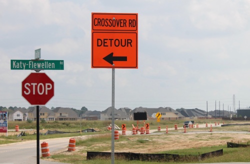 The Spring Green Boulevard roundabout is under construction.