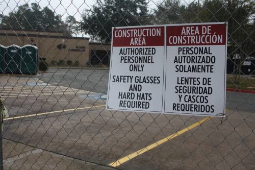 Construction is ongoing at Moore Elementary School in Cy-Fair ISD, which was damaged during Hurricane Harvey.