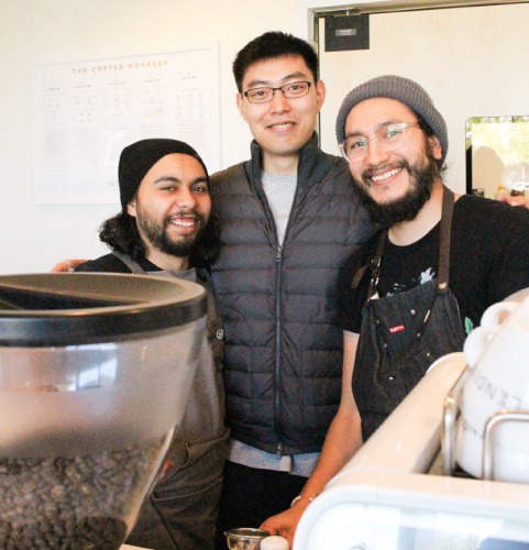BlendIn Coffee Club owner Weihong Zhang (center) orders coffee from farms all over the world, including Costa Rica, Ethiopia, Burundi, Panama, Colombia, Kenya, Honduras and Myanmar.