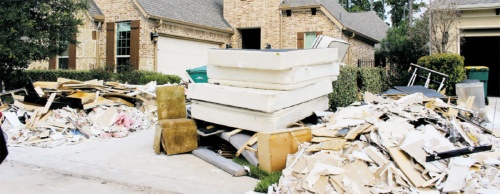 Some homes in Montgomery County sustained damage from Hurricane Harvey in late August.