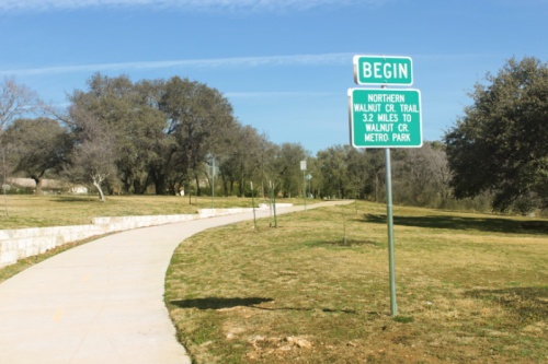 One trailhead of the Northern Walnut Creek Trail is at Balcones District Park.