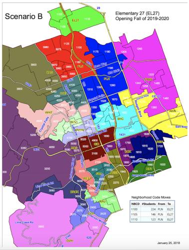 Leander ISD considered two options for attendance zoning for the district's Elementary School No. 27.