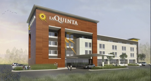 This rendering shows what the new La Quinta hotel now under construction at the Oaks at Lakeway shopping center may look like.