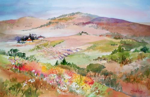 Tuscan Tapestry is a watercolor by Texas artist Sue Kemp.