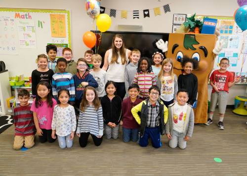 Second-grade teacher Allie Duffy was announced as a finalist for the 2018 H-E-B Excellence in Education Awards on March 7 at Joe Lee Johnson Elementary School in Austin.