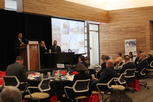Speakers discuss transportation issues affecting the Greater Houston area at the Houston Northwest Chamber of Commerce Economic Outlook Forum held at Southwestern Energy on March 23. 