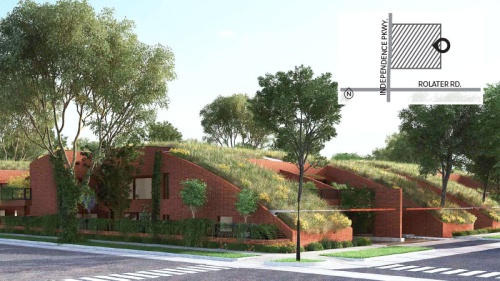 Native plants will top the roofs of homes in a planned community northeast of Independence Parkway and Rolater Road in Frisco.