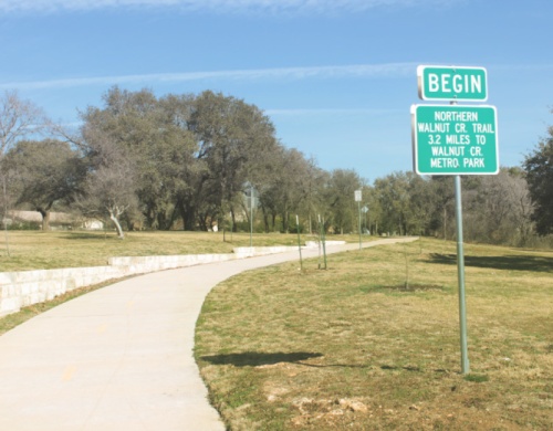 Construction began in mid-April on the final leg of the Northern Walnut Creek Trail in Balcones District Park and will finish in October.