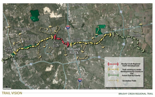 The revised Brushy Creek Regional Trail Phase V project is predicted to finish by summer or fall of 2019.