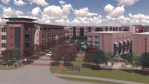 This rendering shows the entrance to The Wallis as seen from the highway in Grapevine.