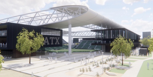 Renderings for a proposed Major League Soccer stadium at McKalla Place in Austin were released May 31. 