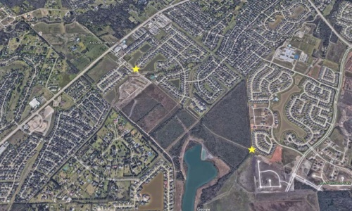 Friendswood City Council approved two agreements on Monday that will allow the Friendswood Lakes Boulevard project to move forward. The roadway will extend between the two points highlighted here.
