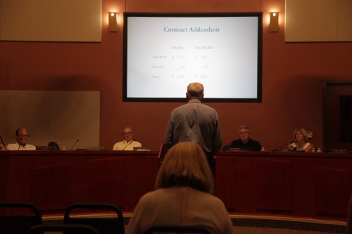 Lakeway City Council discusses raising waste collection fees at Monday night's meeting. 