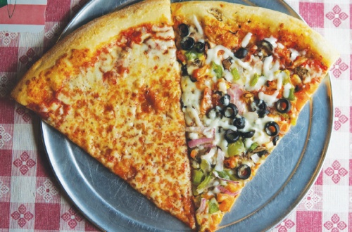 Cheese pizza ($3 a slice) is sold at the restaurant along with other flavors such as Hawaiian, bbq chicken, meat lovers, Philly steak and margarita.