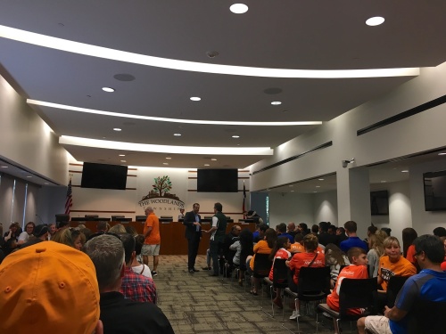Several families affiliated with Texas Rush Soccer Club and other soccer clubs spoke during public comment during last night's township meeting. 