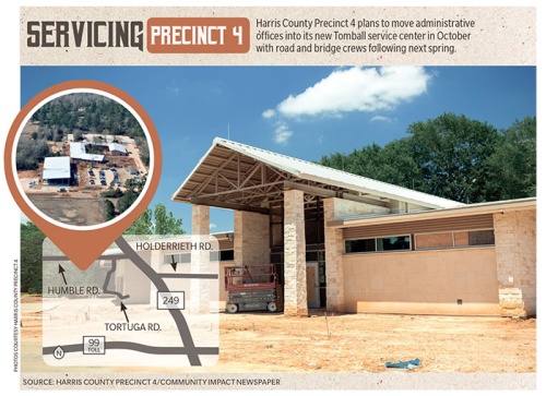 Harris County Precinct 4 plans to move administrative offices into its new Tomball service center in October with road and bridge crews following next spring. 