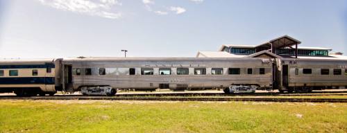 Built in 1946, the newly renovated u201cCedar Parku201d car joins three other Budd Company carsnand five other passenger cars in the Austin Steam Train Associationu2019s fleet.
