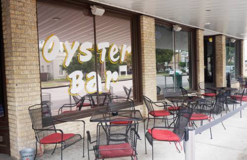 Oyster Bar features a front and back patio. 