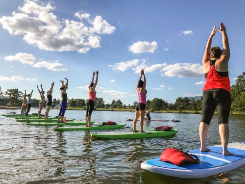 Stand-up paddle board yoga classes return to Riva Row on July 14. 