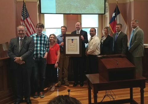 Comal County received the Best Practices Award from the Texas Association of Counties for using innovative practices in its Adopt-A-Roadway Program.