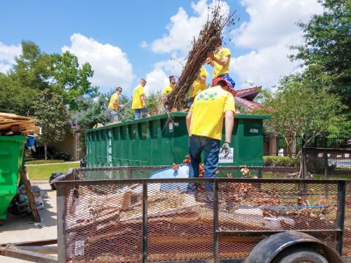 Mormon Helping Hands assists Cy-Fair families in rebuilding after Hurricane Harvey.