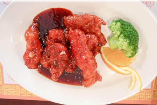 General Tsou2019s chicken ($10.99) Chicken chunks are deep-fried until crispy, coated with the Lu familyu2019s popular red sauce and served with steamed rice.