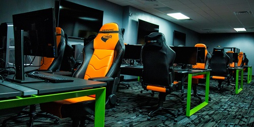 Esports competition rooms include maxnomic chairs, computers built for professional gaming and viewing screens for spectators.