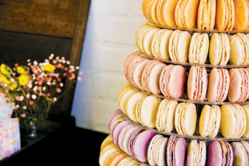 Woops can design gluten-free macaron arrangements for weddings or other events. 