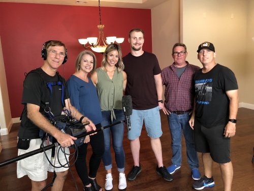 Astra Realty Owner and Broker Leslie Remy (second from the left) is filming an episode of HGTV's House Hunters in McKinney.