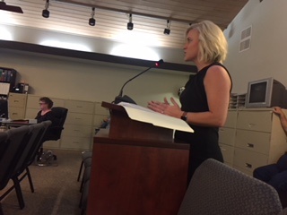 Buie & Co. partner Ashley Kegley-Whitehead speaks to the Rollingwood City Council at its Aug. 15 meeting. 