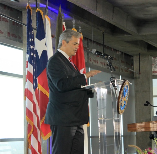 Mayor Steve Adler speaks at the Army Futures Command Activation Ceremony on Friday, Aug. 24 in Austin. 