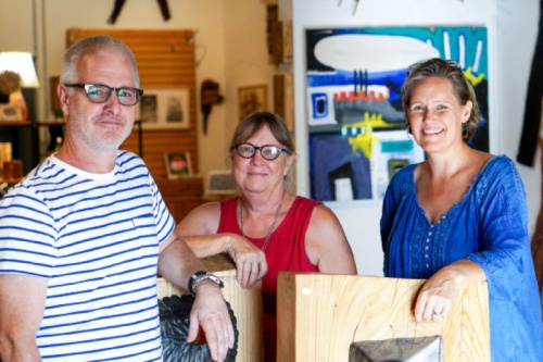 From left: Kevin Huffaker, Margaret Adie and Christine Terrell are three of the artists who co-own the gallery.