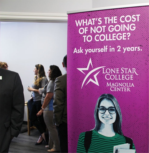 Lone Star College System and the Greater Magnolia Parkway Chamber of Commerce ncelebrated the opening of LSCS offices on July 25 to offer advising services in Magnolia.