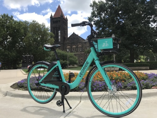 Riders can locate, rent and unlock bikes throughout the city with the VeoRide app.
