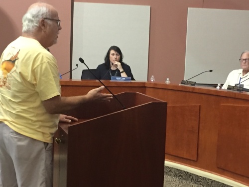 Lakeway resident John Caporal brought up concerns about the environmental impact of a proposed car wash project on Birrell Street.