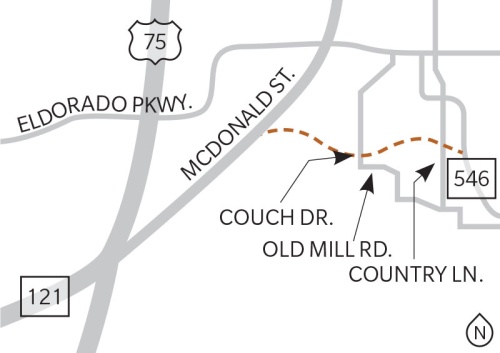 This 1.7-mile, four-lane, divided roadway, which opened in early October, runs from McDonald Street and connect to the existing FM 546 at the south end of the McKinney National Airport.