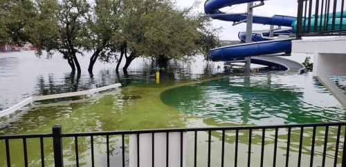 Volente Beach Resort is flooded.