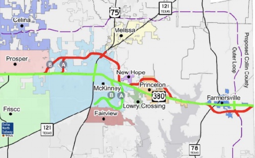 In October, TxDOT presented two proposed alignments for US 380 in Collin County.