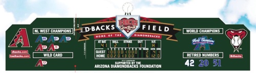The Arizona Diamondbacks Foundation will refurbish a scoreboard at its replica field at Cactus Yards to be like this rendering.
