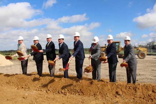 Frisco Station partners and city leaders broke ground Wednesday, Oct. 3, on The Office Two at Frisco Station.