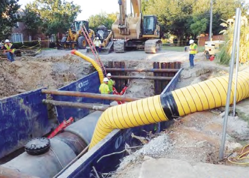 In the days after the pipeline rupture, water district crews worked to repair the damaged infrastructure.