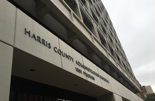 Harris County Commissioners Court meets at the administrative building on Preston Street in Houston.