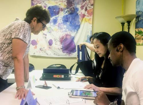 A class for the Literacy Council of Williamson County meets at the Live Oak Unitarian Universalist Church in Cedar Park.