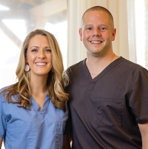 Husband and wife Chris and Lauren Carmichael bought their veterinary practice in 2015. 