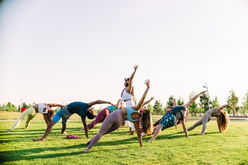 Shaka Power Yoga is located in Bridgeland's Lakeland Village Center. 