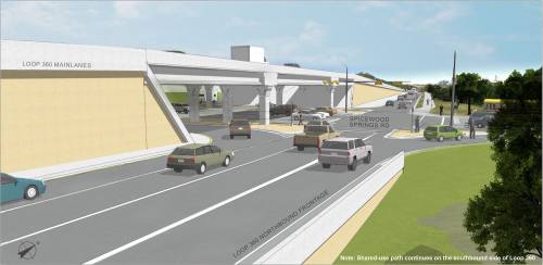 The Texas Department of Transportation is proposing to add an overpass at Loop 360 at Spicewood Springs Road.