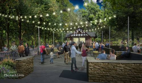 The Pease Park transformation will include a revitalization of the Kingsbury Street entrance. 